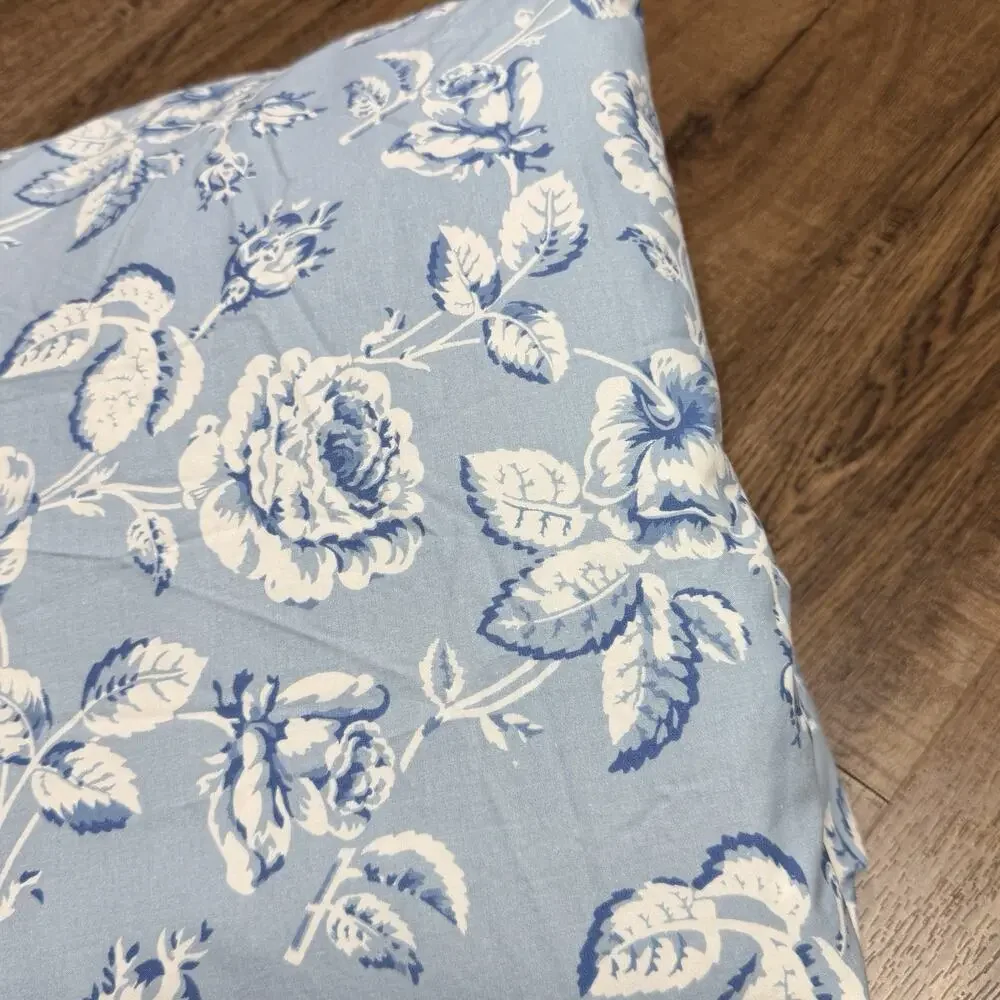 Ralph Lauren Meadowland Blue White Rose Floral KING Duvet Cover Cotton USA
